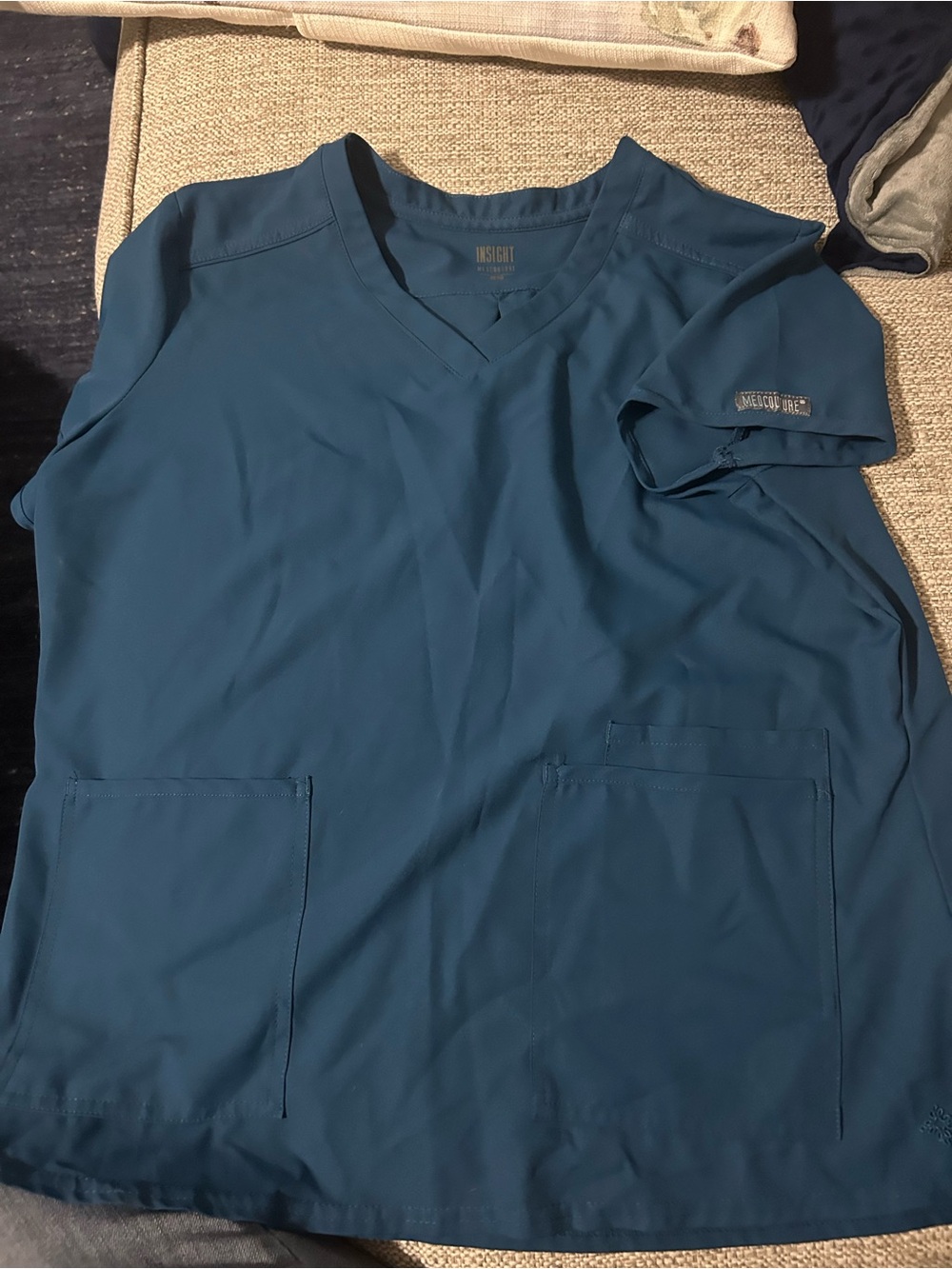 Med Couture Insight Teal V-Neck Scrub Top